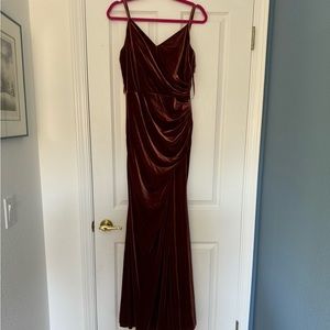 Revelry velvet bridesmaid dress